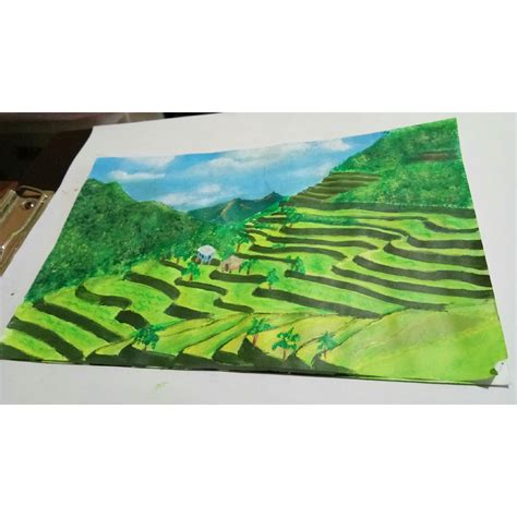 1.08mb, rice terraces, drawing picture with tags: Landscape Rice Terraces Drawing - panito33