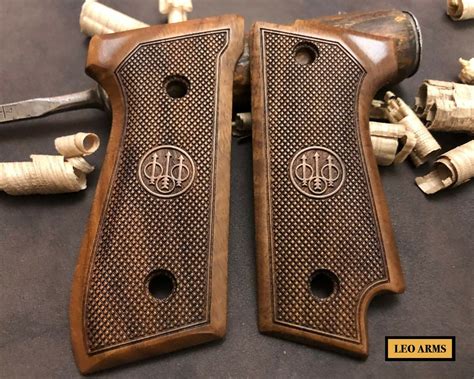 Beretta S Turkish Walnut Wood Grips Checkered Handmade Ebay