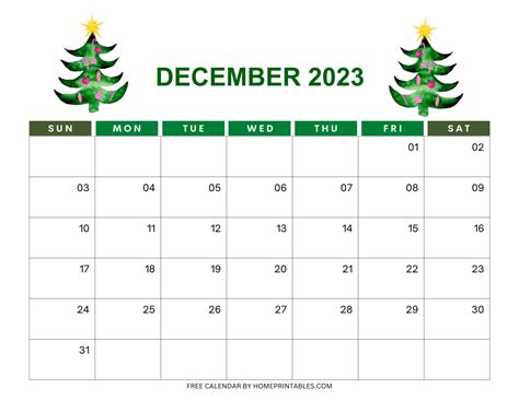 Free Printable December 2023 Calendar Templates For Instant Download
