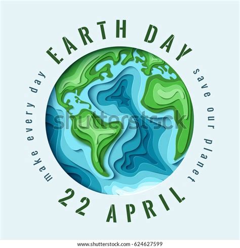 World Earth Day Concept 3d Paper Stock Vector Royalty Free 624627599