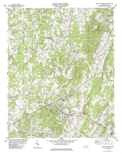 Mount Pleasant Topographic Map 124000 Scale North Carolina