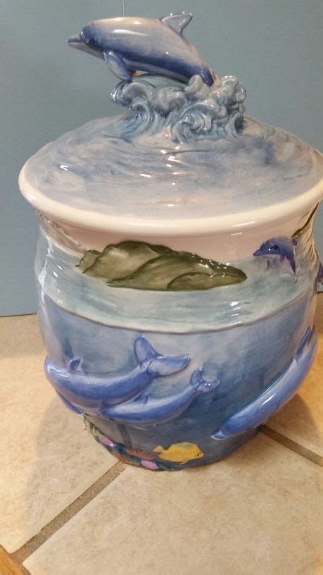 Rare Wyland Dolphin Seascape Cookie Jar Price Reduced For Sale In