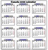 Canada Yearly Calendar 2020