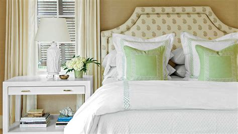 Decorate your master bedroom with a bunch of patterned pillows. Master Bedroom Decorating Ideas - Southern Living