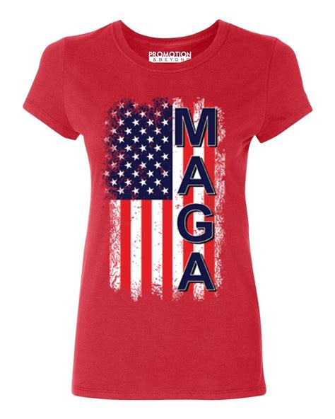 Pandb Donald Trump Usa Flag Maga Womens T Shirt 3xl Red