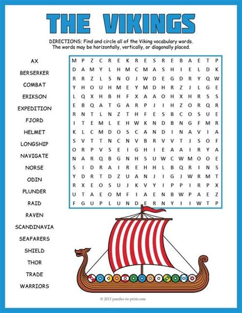 Age Of The Vikings Word Search Puzzle Worksheet Activity Vikings For