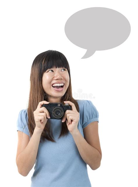 Asian Girl Holding A Camera Stock Image Image Of Lens Hold 27332655