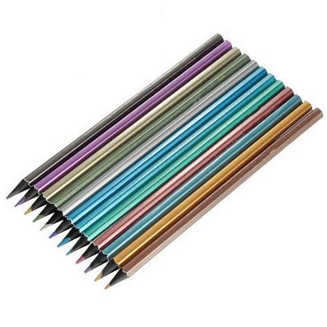 A Set Of 12 Metallic Pencils Metallic Colored Pencils Colored