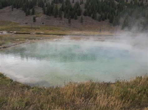Natural Hot Springs Yellowstone National Park Wyoming Stock Photo