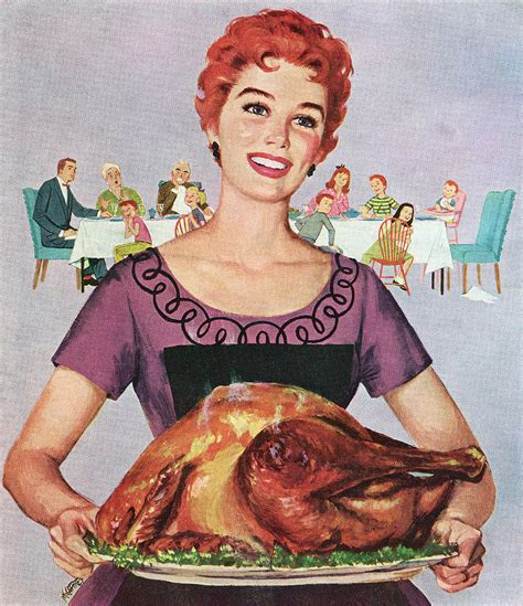 Woman With Thanksgiving Turkey By Graphicaartis