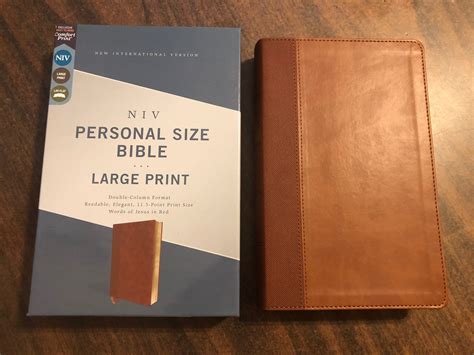 Personalized Niv Large Print Personal Size Bible Brown Leathersoft