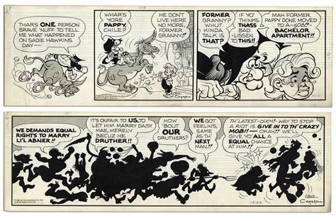 Lot Detail Lil Abner Pair Of Comic Strips From 1 And 24 December 1966 Featuring Mammy Yokum