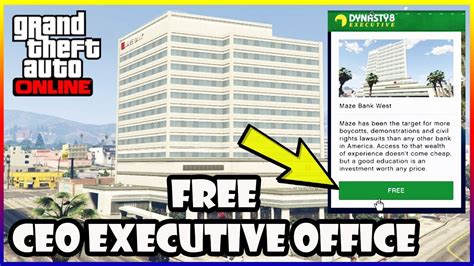 Free Ceo Executive Office In Gta 5 Online Youtube