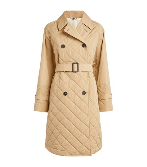 Womens Weekend Max Mara Beige Quilted Trench Coat Harrods Countrycode