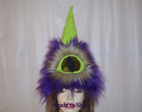 Purple People Eater Costume Hat Furry One Eye Horned Custom Etsy