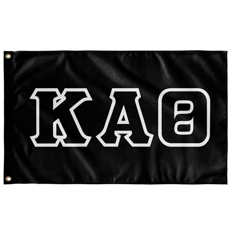 Kappa Alpha Theta Greek Block Flag Black And White Designergreek2