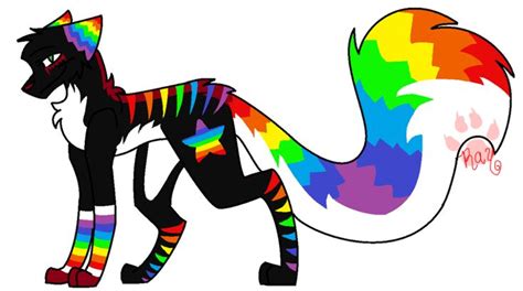 Rainbow Fox Wolf By Raythebishie On Deviantart Mythical Creatures Art