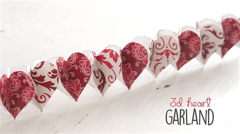 Diy 3d Heart Garland Youtube