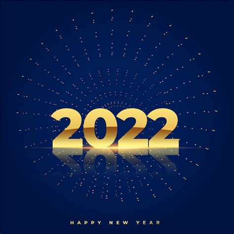 Gouden Gelukkig Nieuwjaar 2022 Viering Achtergrond Gratis Vector