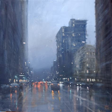 Mike Barrs Rainy Cityscapes Ignant Cityscape Painting City