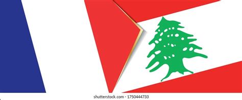 France Lebanon Flags Two Vector Flags Stock Vector Royalty Free