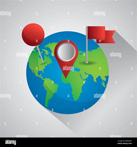 La Aplicación De Navegación Gps Mundo Pin Destino Mapas Ilustración