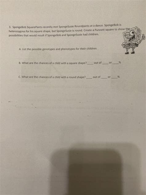 Though they have the best intentions, spongebob and patrick are always causing trouble… and plenty of laughs! Solved: Punnett Square Practice Worksheet 1) For Each Of T... | Chegg.com