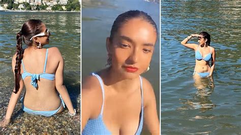 Anushka Sen Looks Stunning In A Sexy Blue Bikini See Pics Bollywood Bubble