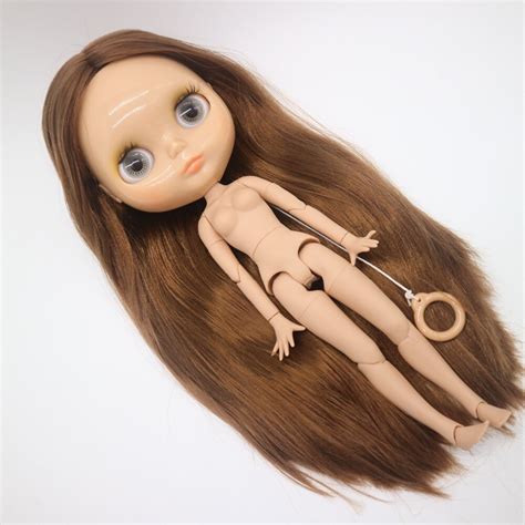 Joint Body Nude Blyth Doll Brown Hair Factory Doll Suitable For Girls