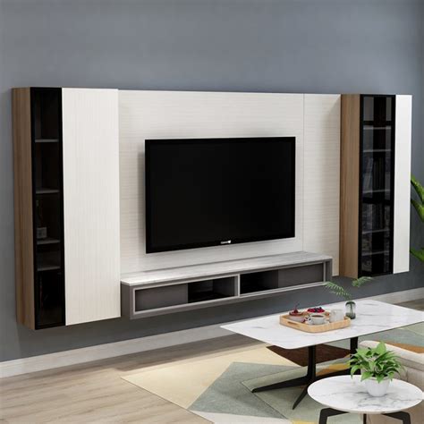 Calis Mix And Match Tv Wall Cabinet With Extended Wall Panel And 4