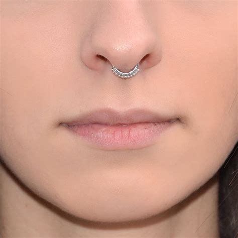 Silver Septum Ring 18g Nose Ring Septum Piercing Nipple Etsy