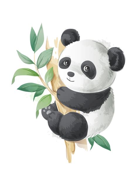 Ukulele Picture Cartoon Panda Cartoon Cute Illustration Tree Pandas