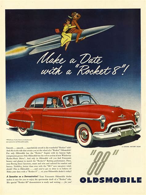 1950s Oldsmobile Advertisement Make A Date With A Rocket 8 Found In