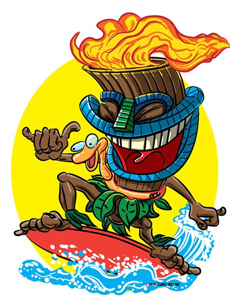 Its Tiki Time Surfer Cartoon Kunst Tiki Tattoo Tiki Maske