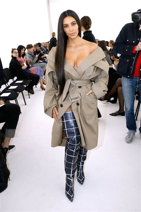 kim kardashian at the balenciaga pfw show in 2016 kim kardashian s most iconic outfits from