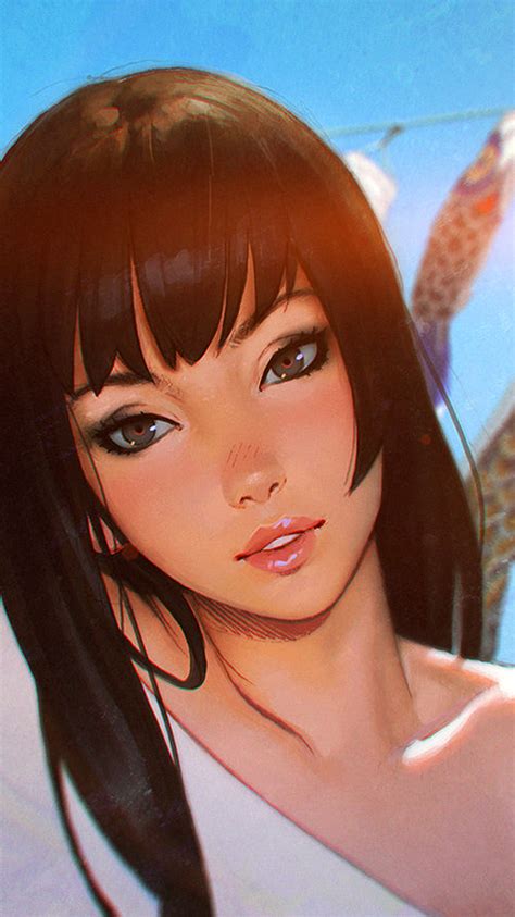 Bd64 Liya Girl Asian Sexy Art Illustration Flare Wallpaper