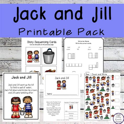 Jack And Jill Printable Pack Simple Living Creative Learning
