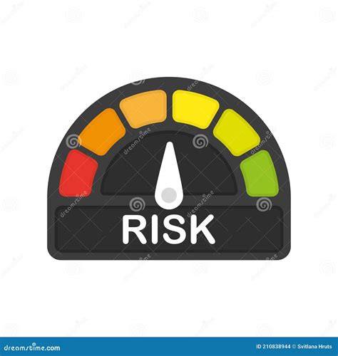 Risk Icon On Speedometer On White Background High Risk Meter Vector