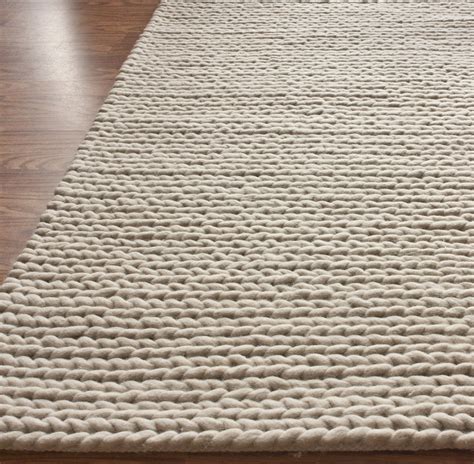 Hand Woven Chunky Woolen Cable Rug In Off White Rugs On Carpet Cool