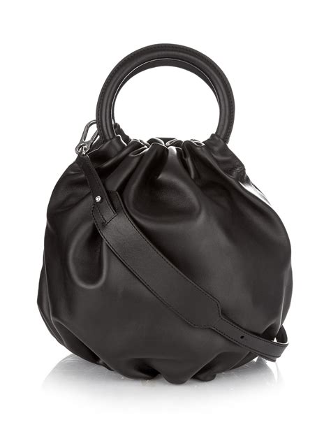 Loewe Bounce Leather Bucket Bag In Black Lyst