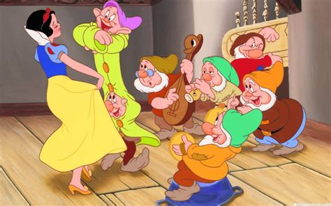 hd princess snow white dancing with dwarfs wallpaper download free 139329