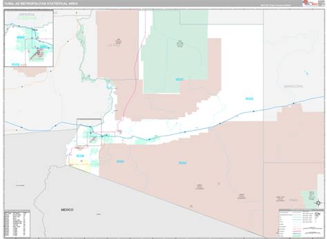Yuma Metro Area Az 5 Digit Zip Code Maps Premium