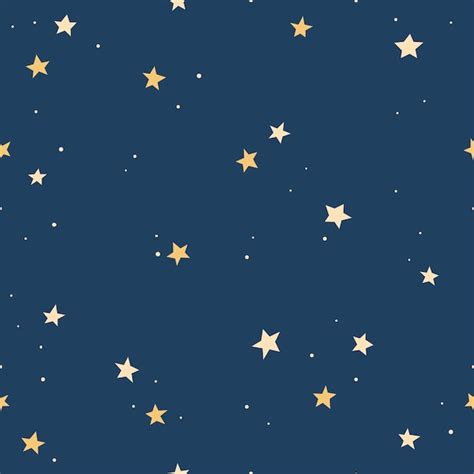 Premium Vector Seamless Pattern With Stars On Dark Blue Background