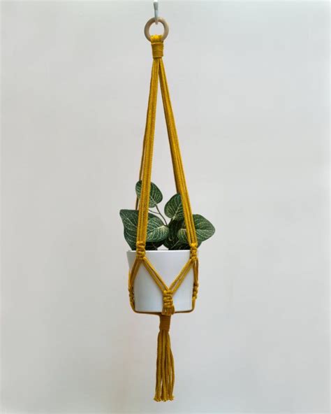 Simple Macrame Plant Hanger Small Plant Pot Hanger Boho Etsy Small