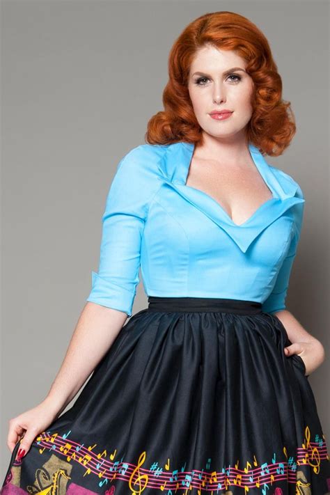 Pinup Couture Doris Top In Azure Blue Vintage Style Blouse Pinup