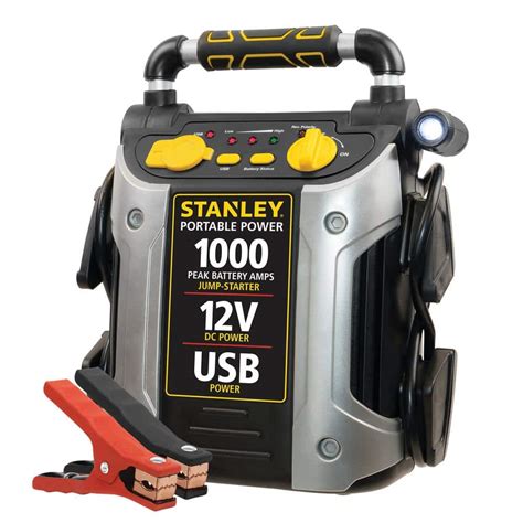 Stanley 1000 Peak Amp Jump Starter With 12 Volt Dc Outlet And Usb Power