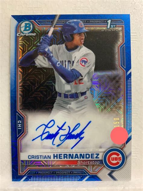 【目立った傷や汚れなし】topps 2021 Bowman Chrome Cristian Hernandez 1st Autograph