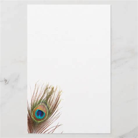 peacock feather stationery zazzle