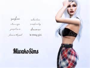 Collection 10 Tattoos At Miwakosims Sims 4 Updates