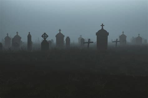 Spooky Graveyard At Night Stock Photo Download Image Now Cemetery